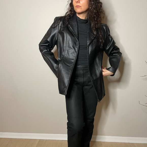 Black leather jacket - Picture 4 of 4